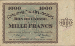 Luxembourg: État Du Grand-Duché Grand Duché De Luxembourg 1000 Francs 1939 (1940), P.40a, Very Popul - Luxembourg