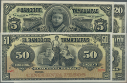 Mexico: El Banco De Tamaulipas Set With 4 Banknote Remainder 5, 20, 50 And 100 Pesos 1902-14, P.S429 - Mexico