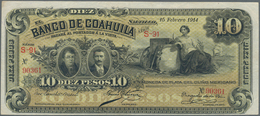Mexico: Very Nice Lot With 20 Banknotes Of The Regional Issues Containing BANCO DE COAHUILA 5 And 10 - Mexico