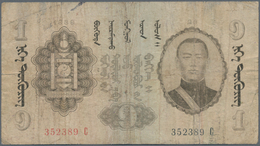Mongolia / Mongolei: Nice And Rare Set With 4 Banknotes Including 1 Tugrik 1939, 1, 10 And 25 Tugrik - Mongolië