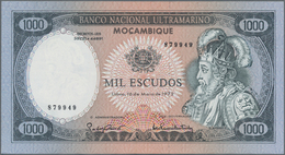 Mozambique: Banco Nacional Ultramarino 1000 Escudos 1972 With Small Digit Serial Number, P.112b In U - Mozambique