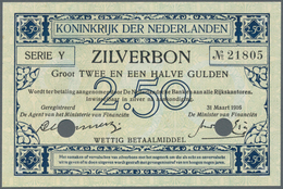 Netherlands / Niederlande: 2,5 Gulden 1916 P. 9, With 2 Cancellation Holes, One Single Fold At Left, - Other & Unclassified