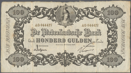 Netherlands / Niederlande: 100 Gulden 1916 P. 24, Very Rare, Three Vertical And Two Horizontal Folds - Otros & Sin Clasificación