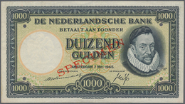 Netherlands / Niederlande: 1000 Gulden 1945 Specimen P. 80s, Rare Note In Great Condition With Only - Other & Unclassified