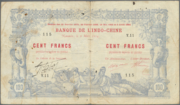 New Caledonia / Neu Kaledonien: 100 Francs 1914 Noumea Banque De L'Indochine P. 17, With Block Lette - Nouméa (Nieuw-Caledonië 1873-1985)