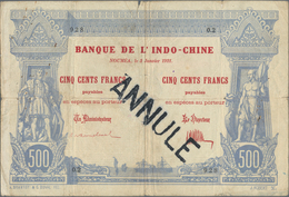 New Caledonia / Neu Kaledonien: Banque De L'Indo-Chine - Noumea, 500 Francs 1921, P.22 With Black St - Nouvelle-Calédonie 1873-1985