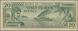 New Caledonia / Neu Kaledonien: Banque De L'Indochine - Nouméa 20 Francs ND(1944), P.49, Unfolded Bu - Numea (Nueva Caledonia 1873-1985)