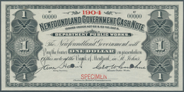 Newfoundland / Neufundland: 1 Dollar ND Specimen P. A7s With Small Red "Specimen" Overprint At Lower - Canada