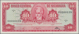 Nicaragua: 10 Cordobas 1968, P.117 With Serial Number 00000128 In UNC Condition. - Nicaragua