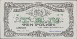 Northern Ireland / Nordirland: 10 Pounds 1963 P. 128c, Belfast Banking Company, Light Creases At Lef - Andere & Zonder Classificatie