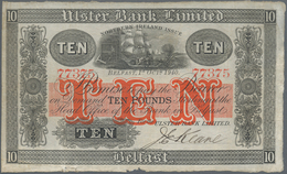 Northern Ireland / Nordirland: Ulster Bank Limited 10 Pounds 1940, P.317, Great Note With Margin Spl - Andere & Zonder Classificatie