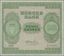 Norway / Norwegen: 50 Kroner 1945, P.27, Excellent Condition, Still Crisp Paper And Bright Colors, J - Norway