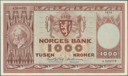 Norway / Norwegen: Norges Bank 1000 Kroner 1974, P.35, Great Original Shape With Very Strong Paper A - Norway