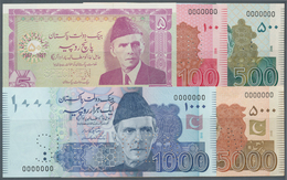 Pakistan: Set With 6 Specimen 1997-2010 Containing 5 Rupees 1997 Specimen, 100 And 500 Rupees 2006 S - Pakistán
