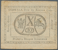 Poland / Polen: 10 Groszy 1794, P.A9 In Used Condition With Several Folds And Stains. Condition: F - Poland