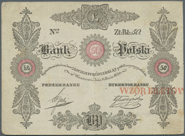 Poland / Polen: 50 Zlotych 1830 Front And Back Proof On Cardboard In Very Nice Condition With Some S - Polen