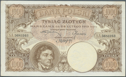 Poland / Polen: 1000 Zlotych 1919, P.59a, Minor Creases In The Paper And Rounded Corners, Otherwise - Polen