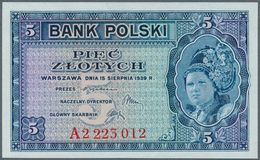 Poland / Polen: 5 Zlotych 1939 Remainder, P.81r In Perfect UNC Condition. Very Rare! - Poland