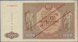 Poland / Polen: Small Lot With 3 Banknotes 1000 Zlotych 1946 SPECIMEN P.122s (F+), 50 Zlotych 1946 S - Poland