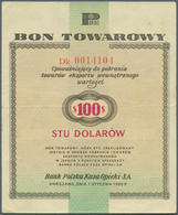 Poland / Polen: Bon Towarowy 100 Dollars 1960, P.FX20 In Nice Used Condition With Minor Stains, Seve - Polen