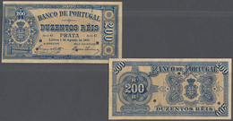 Portugal: 200 Reis 1891 Proof P. 63(p), Consisting Of 2 Pieces, Front And Back Seperatly Printed, Ho - Portugal