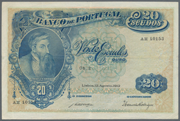 Portugal: Banco De Portugal 20 Escudos 1919, P.118, Extraordinary Rare And In Very Nice Condition, S - Portogallo