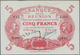 Réunion: Banque De La Réunion 5 Francs L. 1901 (1930-1944), P.14, Very Nice And Without Folds, Small - Reunion