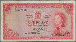 Rhodesia / Rhodesien: Set Of 2 Notes 1 Pound 1964 P. 25, One In Condition F-, The Other One With Str - Rhodesien