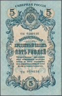 Russia / Russland: North Russia Chaikovskiy Government 5 Rubles 1918, P.S135 With Title "члень Госуд - Russie