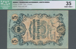 Russia / Russland: North Russia, Chaikovskii Government 5 Rubles 1919, P.S146, Lightly Toned Paper W - Russia