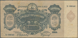Russia / Russland: Transcaucasia 75 Million Rubles 1924, P.S635b (without Watermark), Minor Margin S - Russia