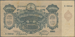 Russia / Russland: Transcaucasia 75 Million Rubles 1924, P.S635b (without Watermark), Minor Margin S - Rusia