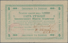 Russia / Russland: Kazakhstan - Semipalatinsk 5 Rubles 1919, P.NL (R. 16439), Condition: F/F+. Highl - Russland