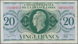 Saint Pierre & Miquelon: Caisse Centrale De La France Libre 20 Francs 1941 With Serial Number LA029. - Autres & Non Classés