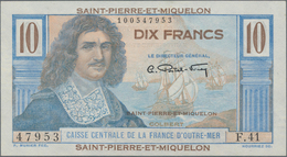 Saint Pierre & Miquelon: Caisse Centrale De La France D'Outre-Mer Pair Of The 10 Francs ND(1950-60), - Sonstige & Ohne Zuordnung