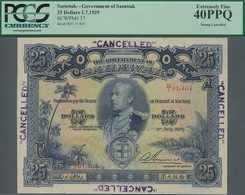 Sarawak: Government Of Sarawak 25 Dollars July 1st 1929, Extremely Rare Banknote In Excellent Condit - Malaysie