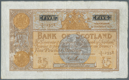 Scotland / Schottland: 5 Pounds 1930 P. 82d, Folded Horizontally And Vertically, Stain Dots At Right - Andere & Zonder Classificatie