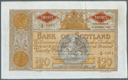 Scotland / Schottland: 20 Pounds 1942 P. 94c, Bank Of Scotland, 2 Vertical And One Horizontal Fold, - Andere & Zonder Classificatie