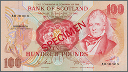 Scotland / Schottland: Bank Of Scotland 100 Pounds 1986 Specimen P. 115s In Crisp Original Condition - Sonstige & Ohne Zuordnung