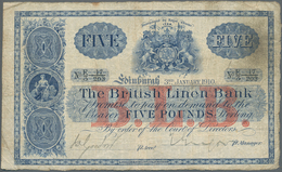 Scotland / Schottland: The British Linen Bank 5 Pounds 1910, P.147, Highly Rare Issue In Still Nice - Andere & Zonder Classificatie