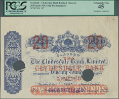 Scotland / Schottland: The Clydesdale Bank Limited 20 Pounds ND(1922-47) Remainder, P.187 With Two L - Other & Unclassified