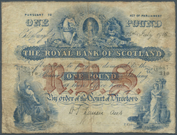 Scotland / Schottland: The Royal Bank Of Scotland 1 Pound 1916 P. 316d, Stronger Used, Early Date, S - Otros & Sin Clasificación