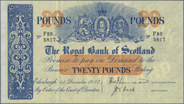 Scotland / Schottland: The Royal Bank Of Scotland 20 Pounds 1952, P.319c, Fantastic Condition For Th - Andere & Zonder Classificatie