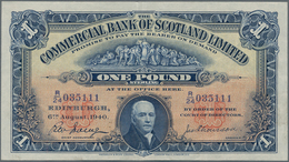 Scotland / Schottland: The Commercial Bank Of Scotland Limited 1 Pound 1940, P.S331b, Very Nice With - Altri & Non Classificati