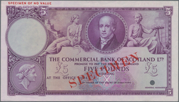 Scotland / Schottland: The Commercial Bank Of Scotland Ltd. 5 Pounds 1947-58 SPECIMEN, P.S333s, Exce - Andere & Zonder Classificatie