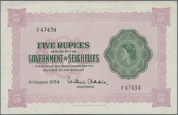 Seychelles / Seychellen: Government Of Seychelles 5 Rupees 1954, P.11a, Excellent Condition, Complet - Seychellen