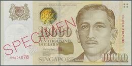 Singapore / Singapur: 10.000 Dollars ND(1999) SPECIMEN, P.44s, Sealed In Original Plastic Case Of Th - Singapore