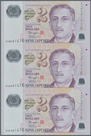Singapore / Singapur: Set Of 7 Uncut Sheets Of 3 Notes (21 Notes In Total) Of 2 Dollars ND P. 46, Al - Singapour