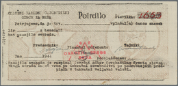 Slovenia / Slovenien: Blank Check From 1944 Of The Partisans With Red Serial Number And Slight Verti - Slovenië