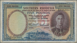 Southern Rhodesia / Süd-Rhodesien: 5 Pounds October 1st 1945, P.11, Still Nice With Lightly Toned Pa - Rhodesië